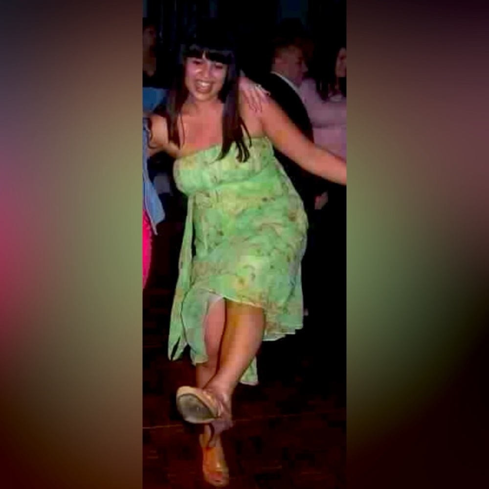 Vintage Sangria tropical  strapless dress